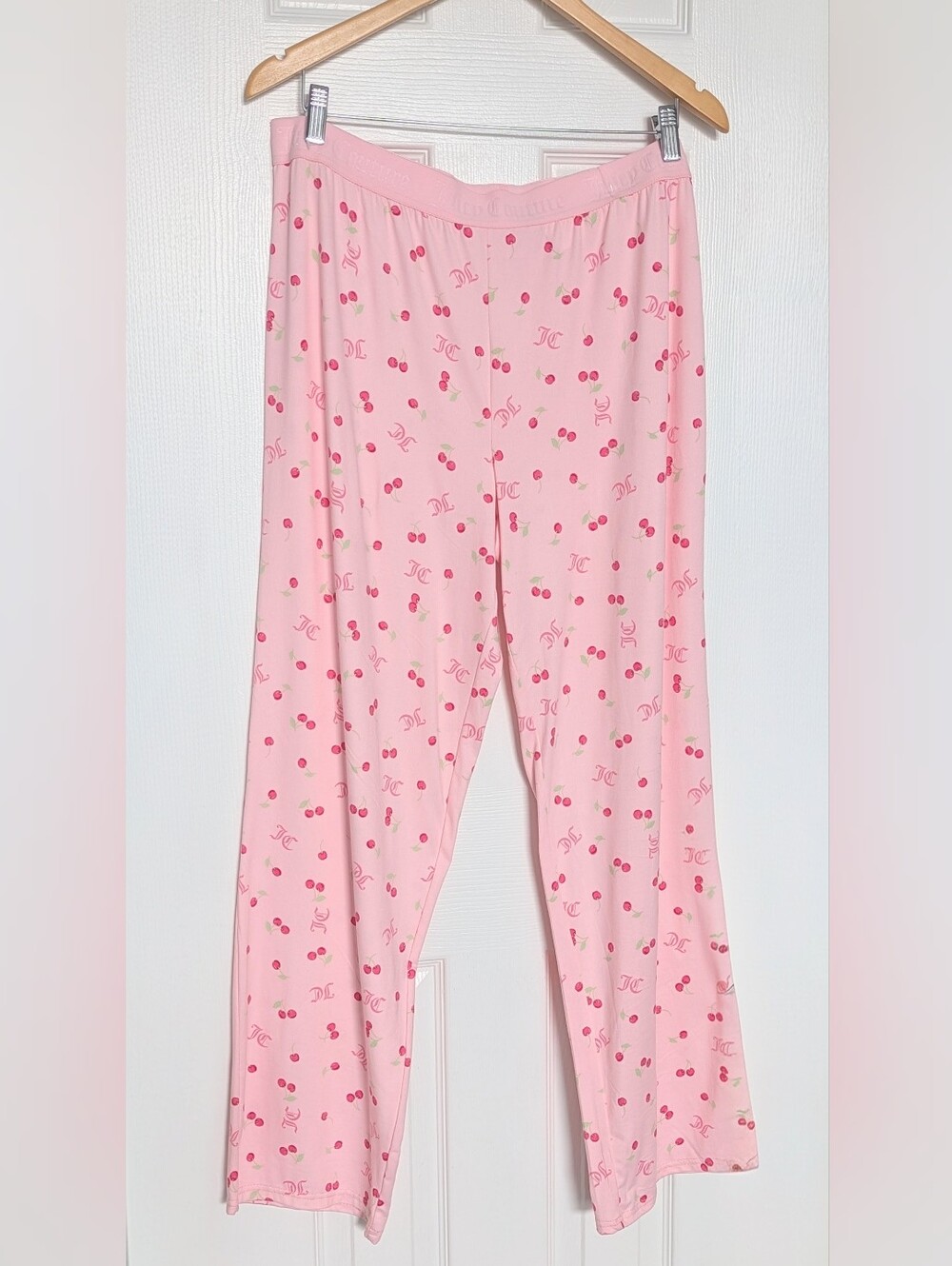 NWOT Juicy Couture Women's (XL) Pink Cherry-Print Elastic Waist Pajama Bottoms